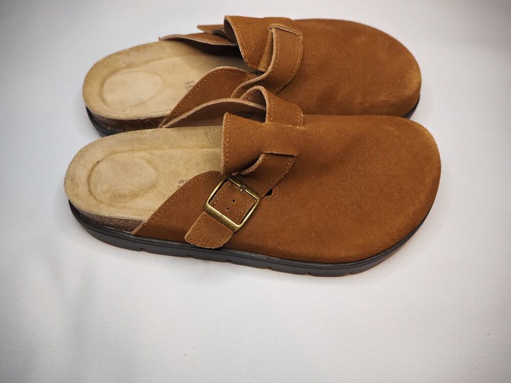 Project Cloud Boston Style Brown Suede Leather Clogs Soft Footbed EU41 US10